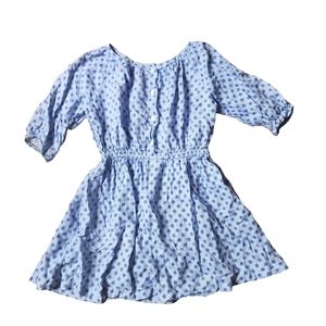 Anais & I Girls Dress Size 6 Blue White Pixelated Dot